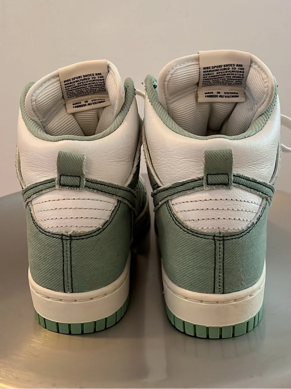 Nike Dunk High 1985 Enamel Green Denim Women’s Size 5